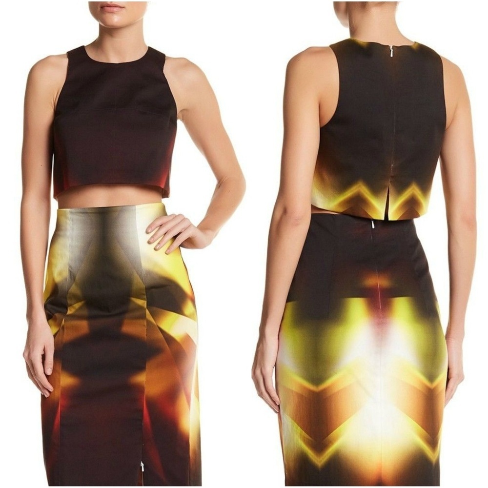 Black Halo Printed Tank Crop Top 2